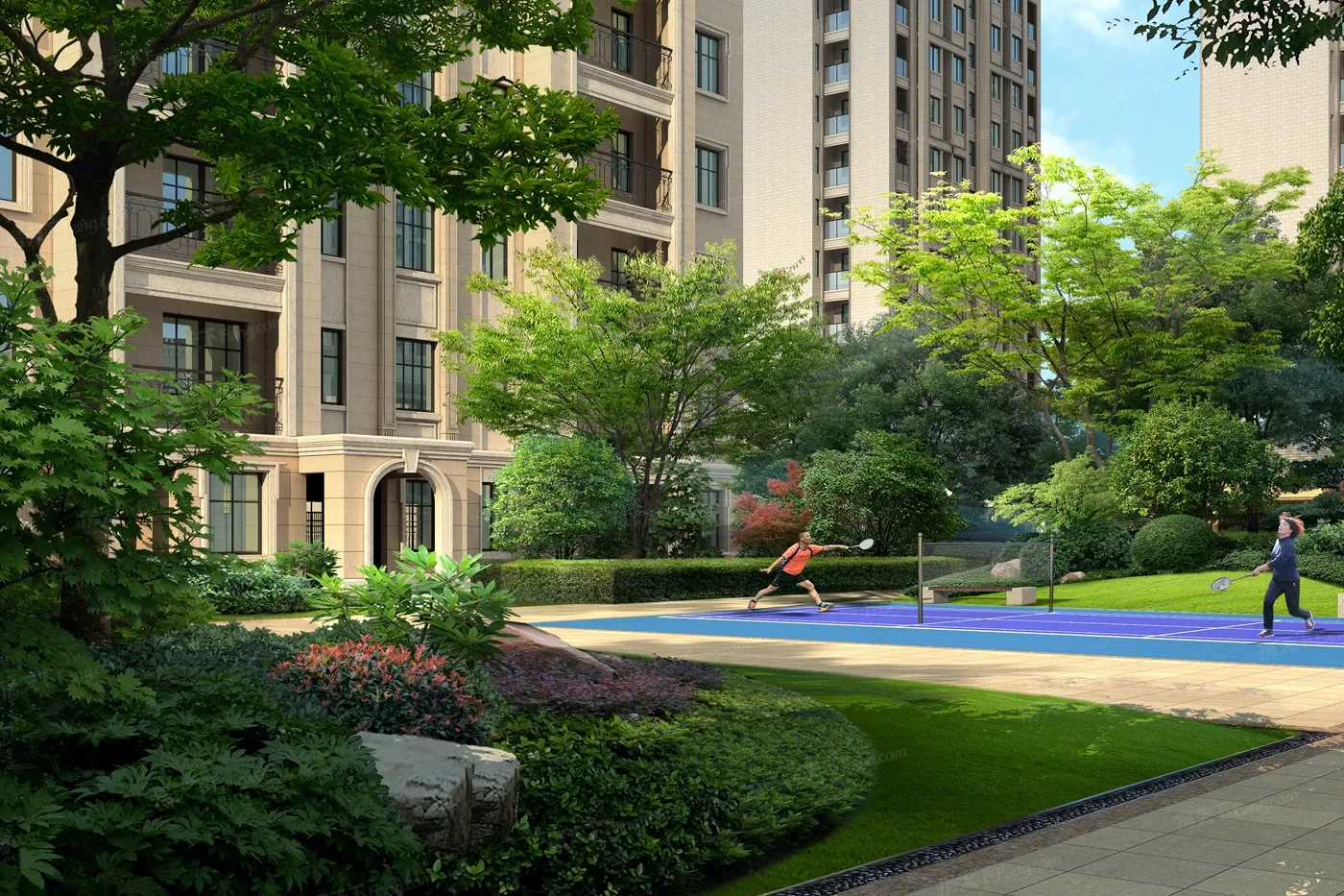 滨河名邸羽毛球场效果图-临沂房天下