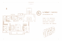 一期19号楼E1户型图-建筑面积约：143m2