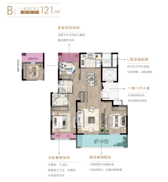 江湾澜庭3室2厅1厨2卫建面121.00㎡