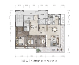 绿地·御山台4室2厅1厨2卫建面189.00㎡