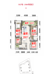 华侨城·天鹅堡4室2厅2卫建面150.00㎡