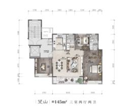 绿地·御山台3室2厅1厨2卫建面145.00㎡