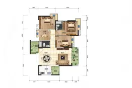 明智雅苑4室2厅1厨2卫建面135.0㎡