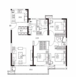 海伦堡玖悦府4室2厅1厨2卫建面137.00㎡