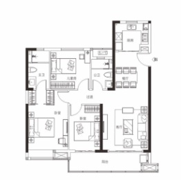 海伦堡玖悦府3室2厅1厨2卫建面121.00㎡