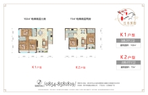 红木溪园户型K1K2（电梯高层）