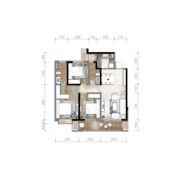 永昌萃峯3室2厅1厨2卫建面123.00㎡