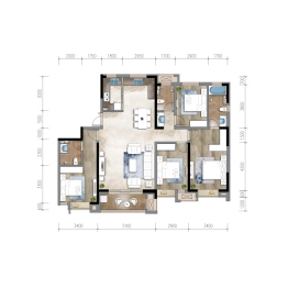 永昌萃峯4室2厅1厨3卫建面180.00㎡