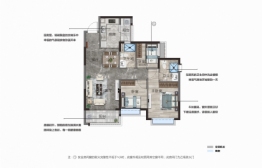广州恒大悦府3室2厅1厨2卫建面100.0㎡