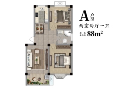 盱眙德惠·河滨壹号2室2厅1厨1卫建面88.00㎡