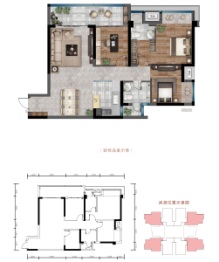 兆邦嘉璟3室2厅1厨2卫建面102.00㎡