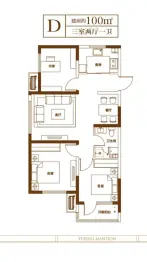 悦海地3室2厅1厨1卫建面100.00㎡