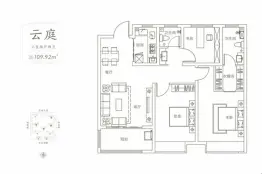 金秋 依云3室2厅1厨2卫建面109.92㎡