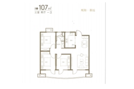 青铁观海地3室2厅1厨1卫建面107.00㎡