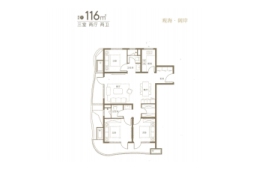 青铁观海地3室2厅1厨2卫建面116.00㎡