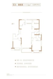 招商18723室2厅1厨2卫建面116.00㎡