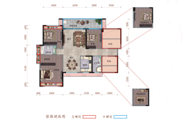 北建理想城3室2厅1厨2卫建面135.44㎡