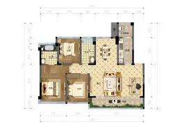 宏帆天骄府4室2厅1厨2卫建面116.0㎡