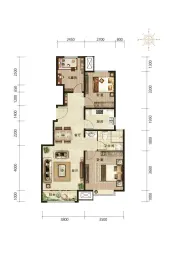 海棠府3室2厅1厨1卫建面95.00㎡