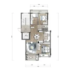 万科坤和·湛蓝云镜3室2厅1厨1卫建面95.00㎡