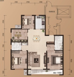 万丽御府4室2厅1厨2卫建面143.0㎡