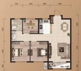 万丽御府3室2厅1厨1卫建面94.0㎡
