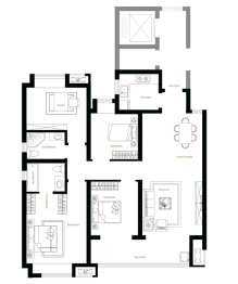 宿迁天铂4室2厅1厨2卫建面143.00㎡