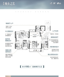 吉水碧桂园·城市之光4室3厅1厨3卫建面195.00㎡