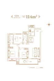 锦天·禧悦江山3室2厅1厨2卫建面114.00㎡