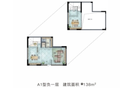保利半岛4室1厅1厨1卫建面138.0㎡