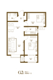 龙门御苑2室2厅1厨1卫建面97.00㎡