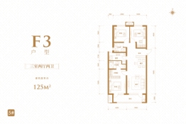 万滨天锦3室2厅1厨2卫建面125.00㎡