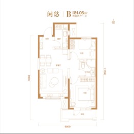 世茂青青小镇2室2厅1厨1卫建面81.05㎡