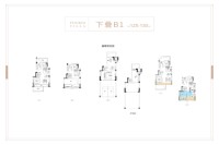 叠墅B1户型1F/2F/下叠