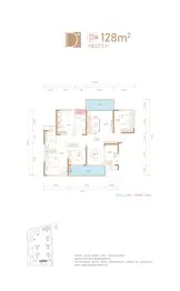 天城国际广场4室2厅1厨2卫建面128.0㎡