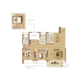 建业多伦 天筑3室2厅1厨1卫建面128.00㎡