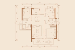 鲁能公馆3室2厅1厨2卫建面103.00㎡