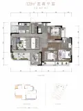 旭辉恒基江与山128㎡户型