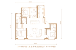 中国铁建西派宸樾3室2厅1厨3卫建面168.00㎡