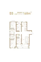 麒麟郡+4室2厅1厨3卫建面168.0㎡
