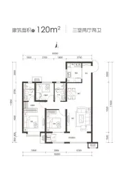 保利·悦公馆3室2厅1厨2卫建面120.00㎡