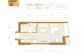 南华中环广场1室1厅1厨1卫建面44.00㎡