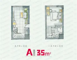 东南微公馆1室1厅1厨1卫建面35.00㎡