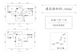 龙湾三境5室3厅1厨3卫建面160.0㎡