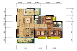 御品玲珑湾3室2厅1厨2卫建面110.53㎡