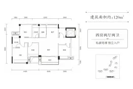 龙湾三境4室2厅1厨2卫建面120.0㎡