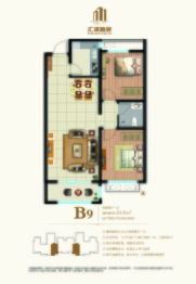 汇泽雅居2室2厅1厨1卫建面93.06㎡