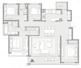 仁恒溪云雅园4室2厅1厨2卫建面160.00㎡