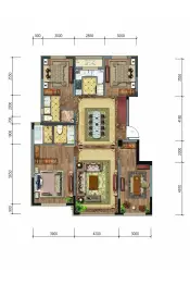 青云天下4室2厅1厨2卫建面160.0㎡
