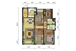 青云天下4室2厅1厨2卫建面152.0㎡